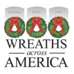 Three xmas wreaths and words Wreaths Across America