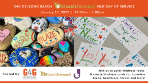 Photo of colorful memorial rocks and cards with words of inspiration