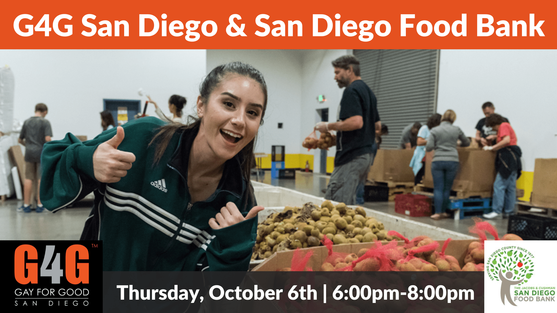 G4G San Diego + San Diego Food Bank Event October 6, 2022 Gay For