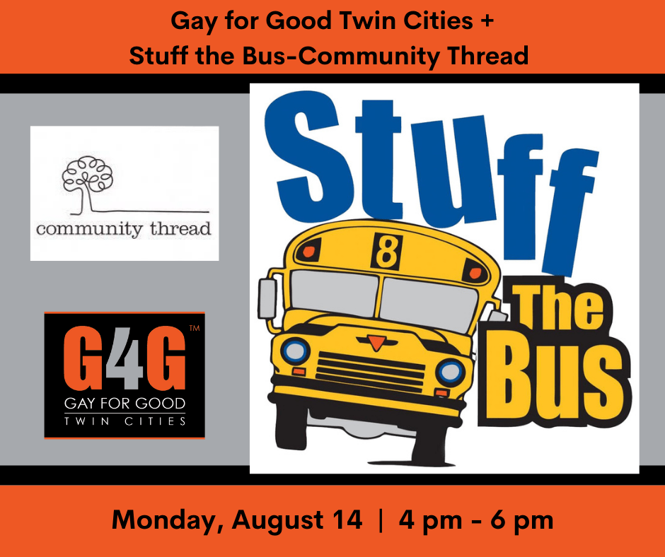 Stuff the Bus. Monday, August 14, 2023. 4-6 PM